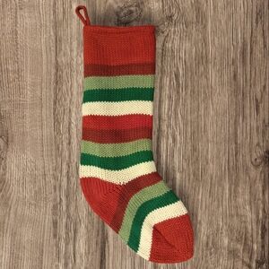 Knit Striped Christmas Stocking